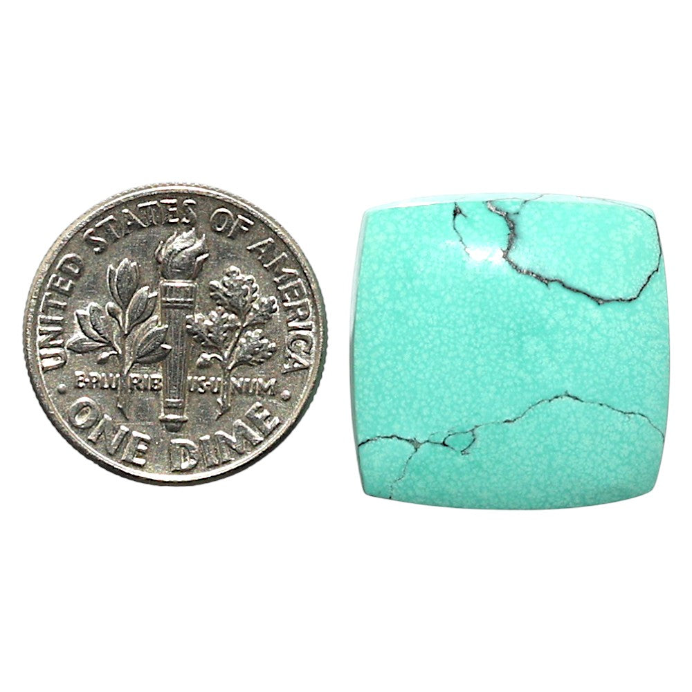 Natural Lucky Charm Tibetan Turquoise 18.7x18.7x6 mm Cushion Shape Polished Gemstone LS99-010327