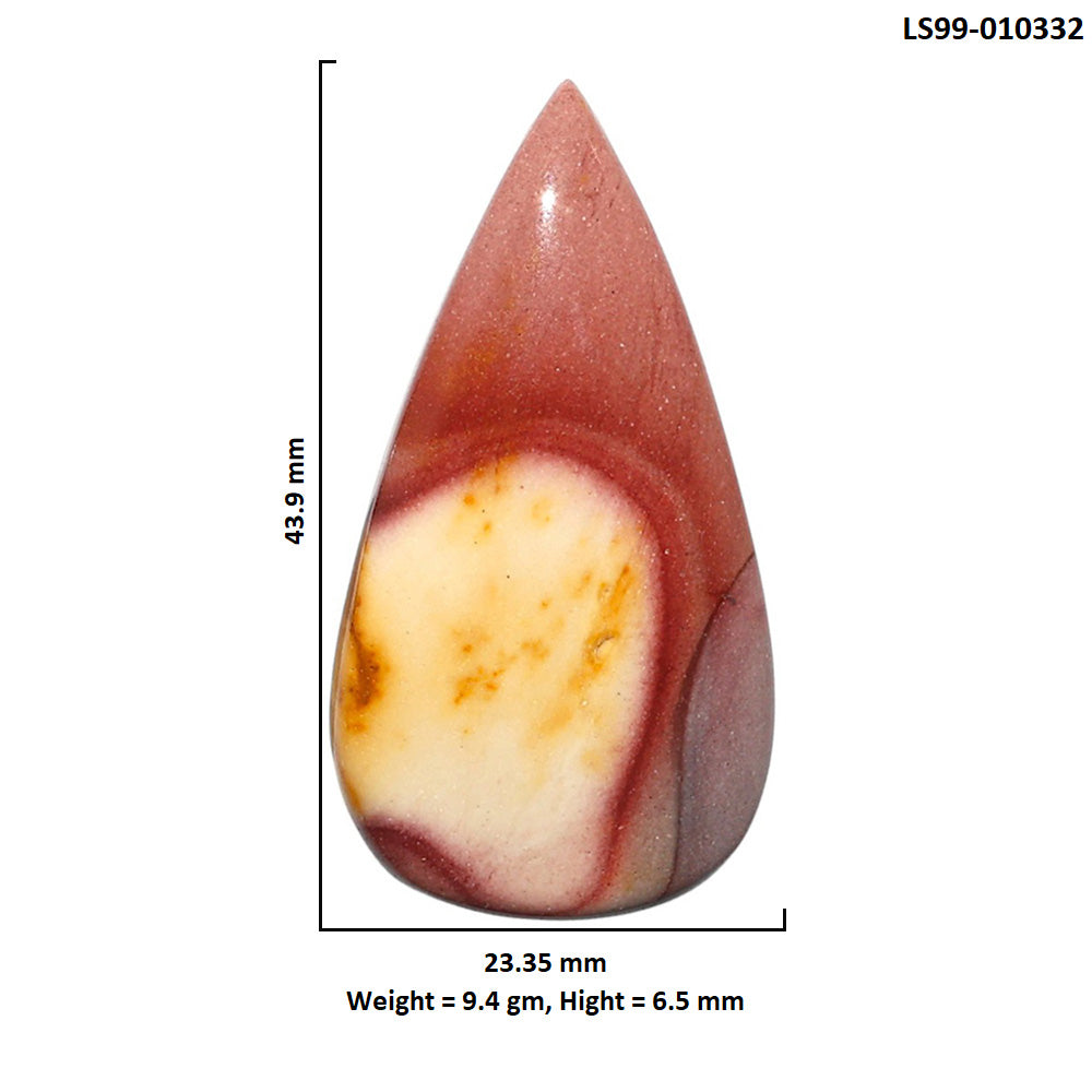 Natural Red Mookaite 23.35x43.9x6.5 mm Pear Shape Polished Gemstone LS99-010332