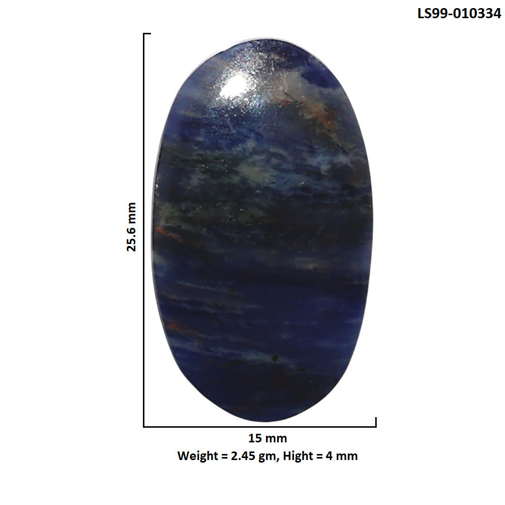 Natural Sodalite 15x25.6x4 mm Oval Shape Polished Gemstone LS99-010334