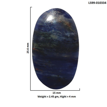 Natural Sodalite 15x25.6x4 mm Oval Shape Polished Gemstone LS99-010334