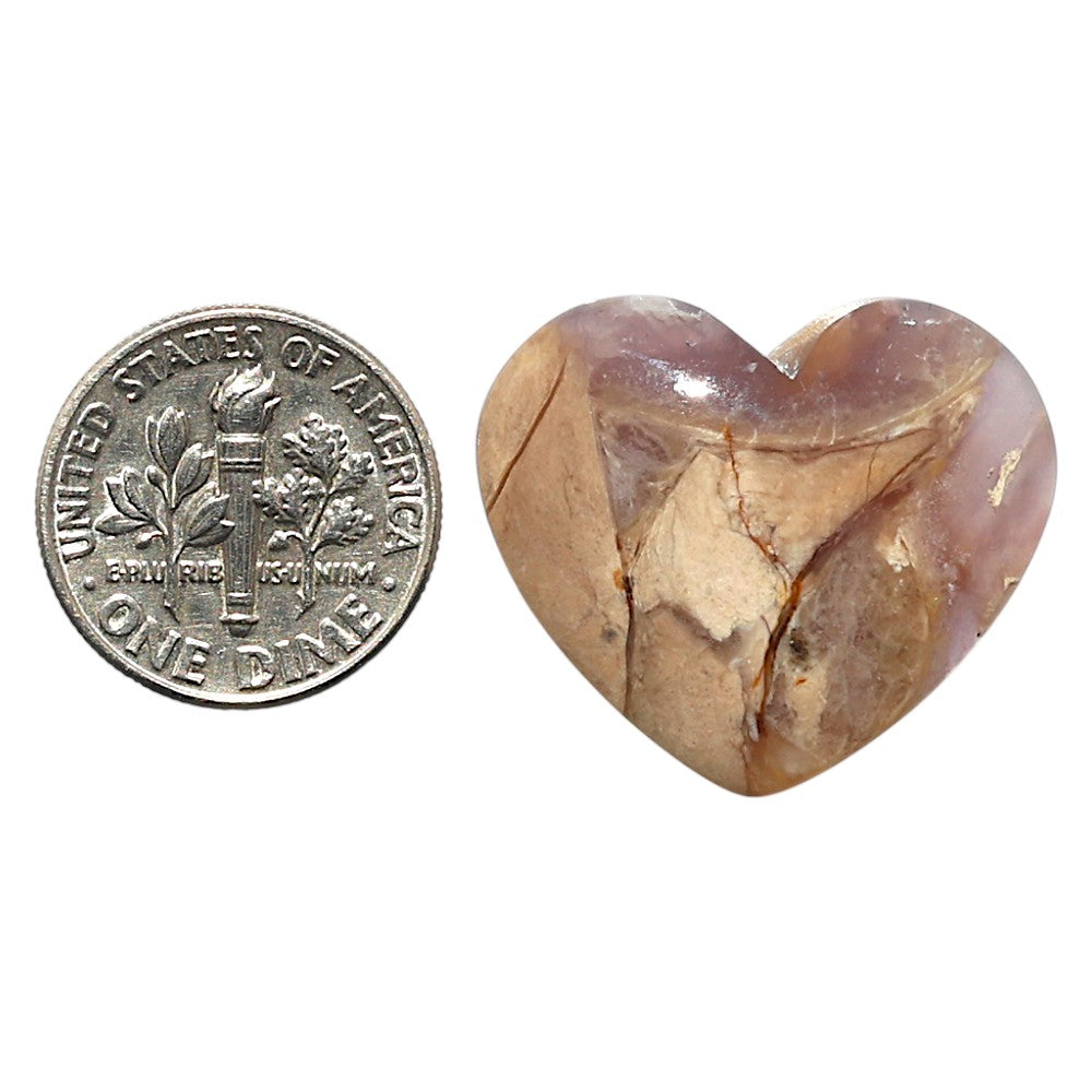 Natural Amethyst Sage Agate 22x25.4x5.5 mm Heart Shape Polished Gemstone LS99-010337