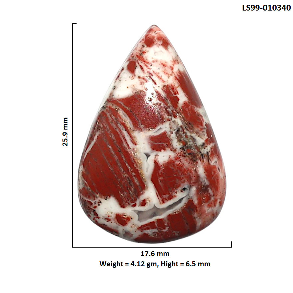 Natural Money Agate 17.6x25.9x6.5 mm Pear Shape Polished Gemstone LS99-010340