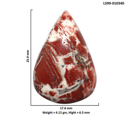 Natural Money Agate 17.6x25.9x6.5 mm Pear Shape Polished Gemstone LS99-010340