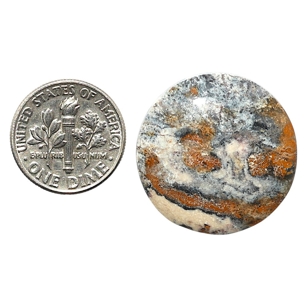 Natural Indian Blanket Jasper 25x25x5 mm Round Shape Polished Gemstone LS99-010349