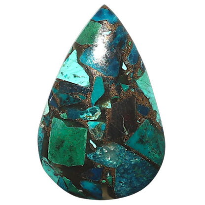 Natural Multi Copper Turquoise 19.8x30.55x5 mm Pear Shape Polished Gemstone LS99-010352