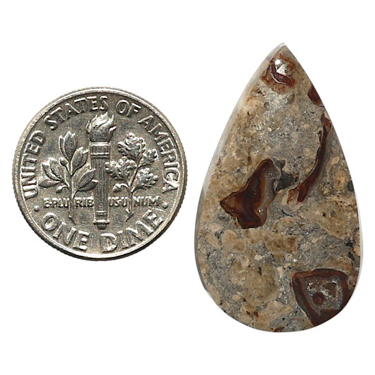 Natural Rock Calcy 17.3x29.5x4.5 mm Pear Shape Polished Gemstone LS99-010369