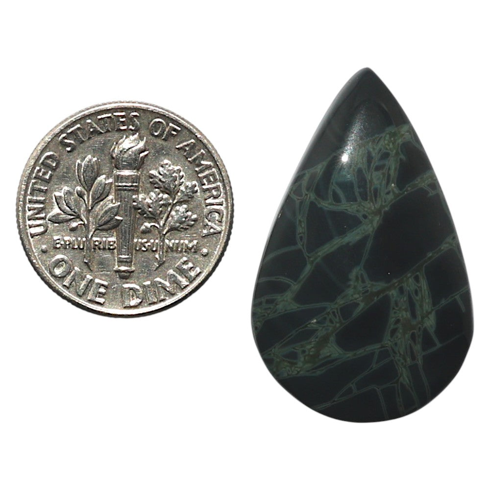 Natural Spider Web Obsidian 18.4x29.15x6 mm Pear Shape Polished Gemstone LS99-010371