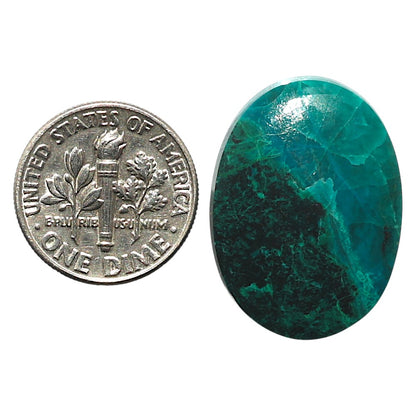 Natural Azurite Chrysocolla 18.6x25.3x4 mm Oval Shape Polished Gemstone LS99-010374