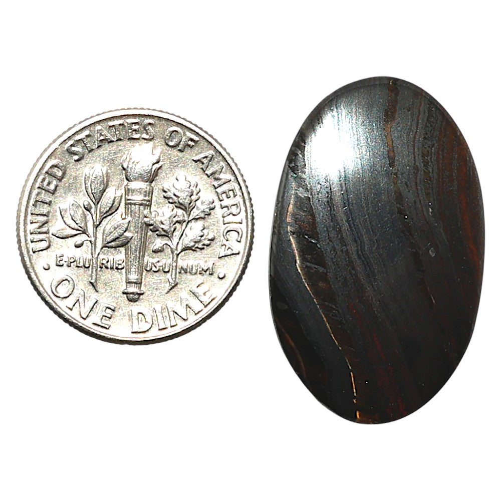 Natural Iron Tiger Eye 16.2x26.2x3.5 mm Oval Shape Polished Gemstone LS99-010377