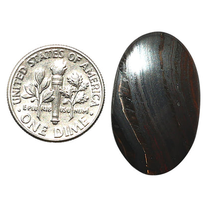 Natural Iron Tiger Eye 16.2x26.2x3.5 mm Oval Shape Polished Gemstone LS99-010377