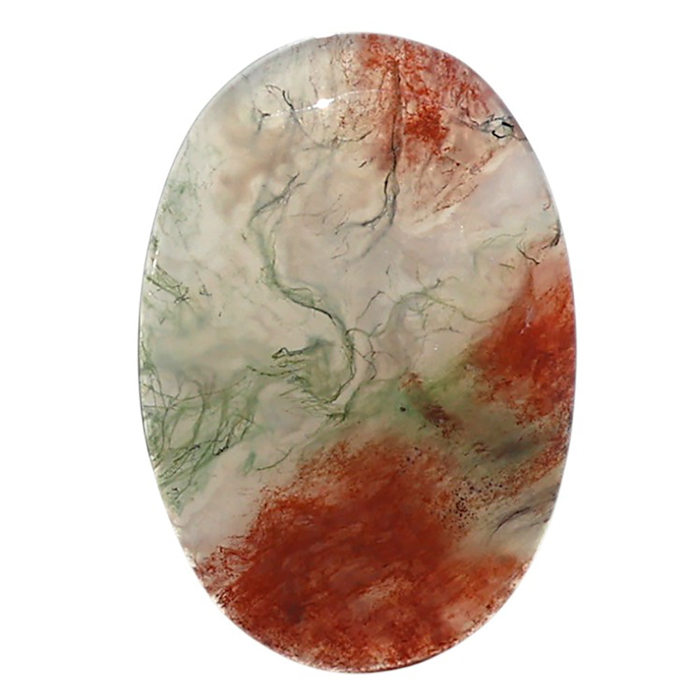 Natural Texas Moss Agate 19.4x28.2x4 mm Oval Shape Polished Gemstone LS99-010384