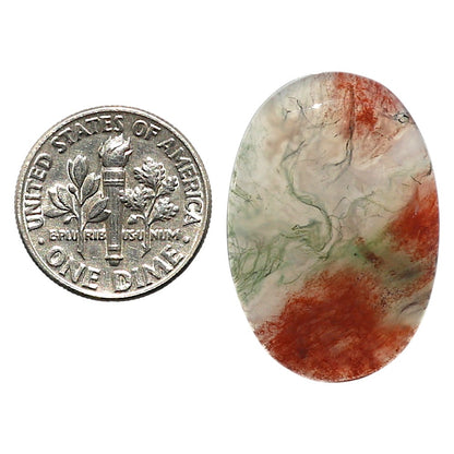 Natural Texas Moss Agate 19.4x28.2x4 mm Oval Shape Polished Gemstone LS99-010384
