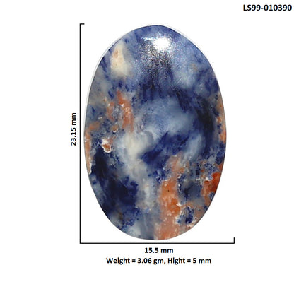 Natural Sodalite 15.5x23.15x5 mm Oval Shape Polished Gemstone LS99-010390