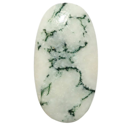 Natural Tree Weed Moss Agate 12.1x22.5x3.5 mm Oval Shape Polished Gemstone LS99-010392