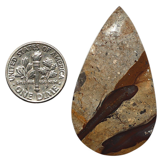 Natural Rock Calcy 24.45x43x5 mm Pear Shape Polished Gemstone LS99-010407