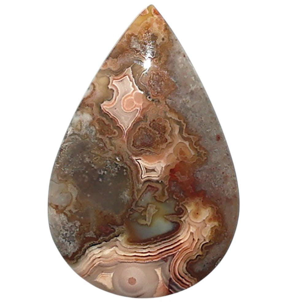 Natural Laguna Lace Agate 16x24.7x4 mm Pear Shape Polished Gemstone LS99-010408