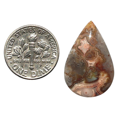 Natural Laguna Lace Agate 16x24.7x4 mm Pear Shape Polished Gemstone LS99-010408