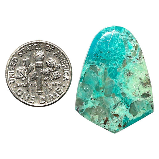 Natural Azurite Chrysocolla 21x28.7x4 mm Fancy Shape Polished Gemstone LS99-010410