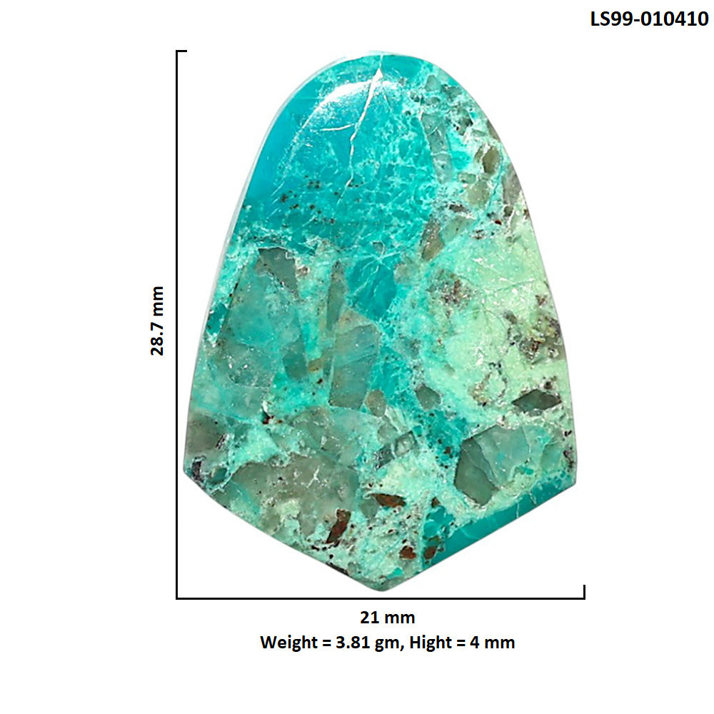 Natural Azurite Chrysocolla 21x28.7x4 mm Fancy Shape Polished Gemstone LS99-010410