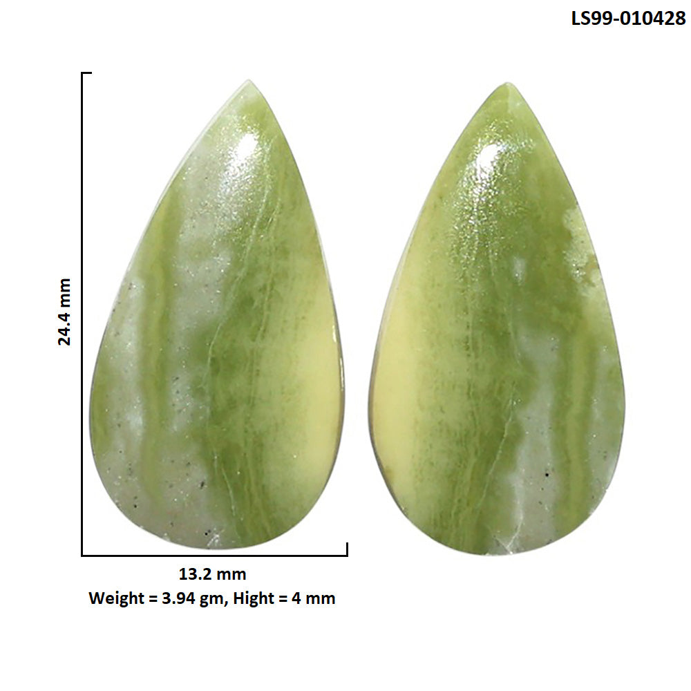 Natural Serpentine 13.2x24.4x4 mm Pear Shape Polished Gemstone LS99-010428