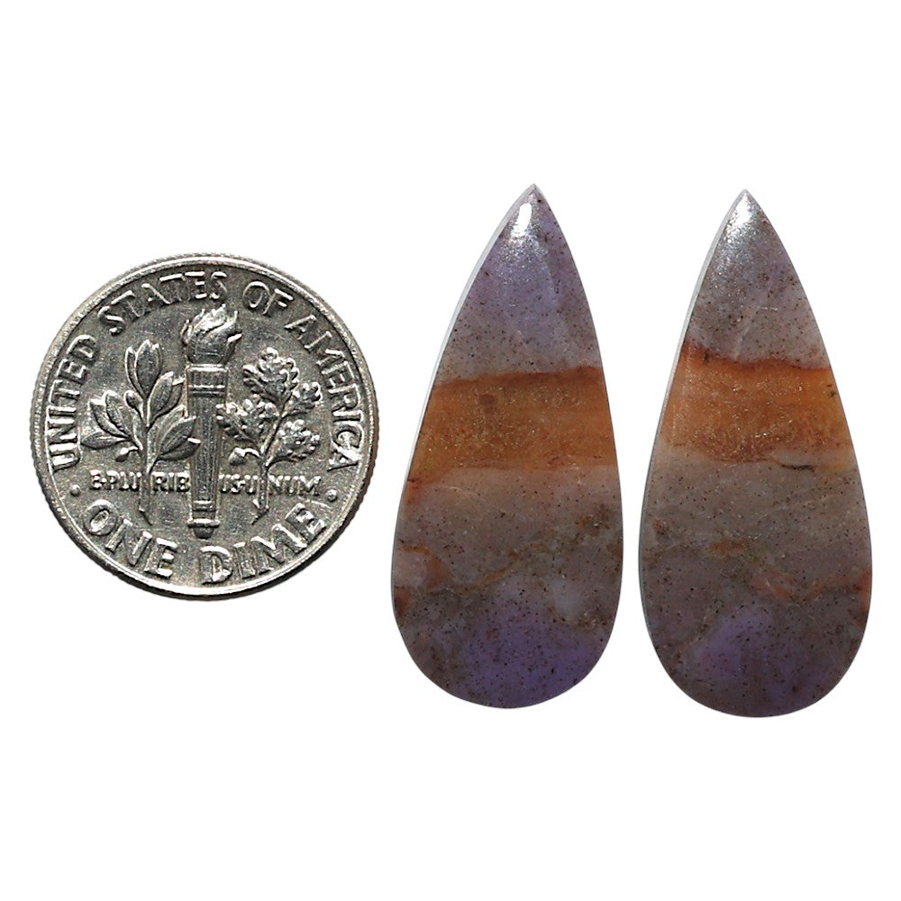 Natural Lavender Jade 11.9x27x3.5 mm Pear Shape Polished Gemstone LS99-010435