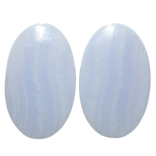 Natural Blue Lace Agate 14.4x23.1x4 mm Oval Shape Polished Gemstone LS99-010443