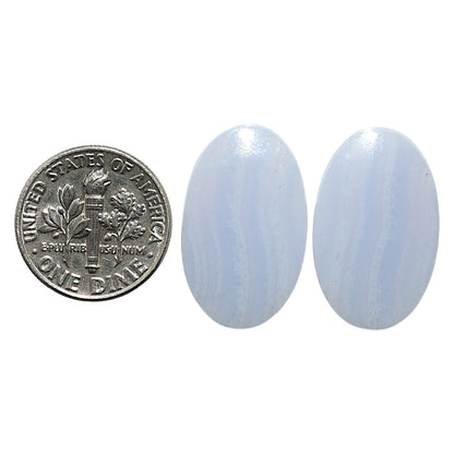 Natural Blue Lace Agate 14.4x23.1x4 mm Oval Shape Polished Gemstone LS99-010443