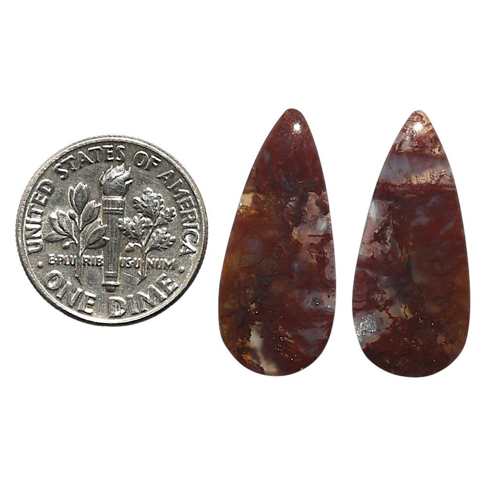 Natural Texas Moss Agate 11x24.8x3.5 mm Pear Shape Polished Gemstone LS99-010444