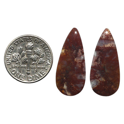 Natural Texas Moss Agate 11x24.8x3.5 mm Pear Shape Polished Gemstone LS99-010444