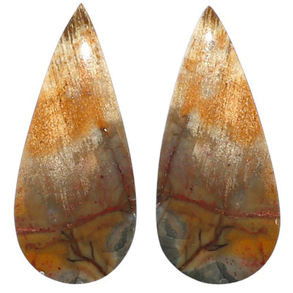 Natural Polygram Jasper 11.3x25.5x4.5 mm Pear Shape Polished Gemstone LS99-010448