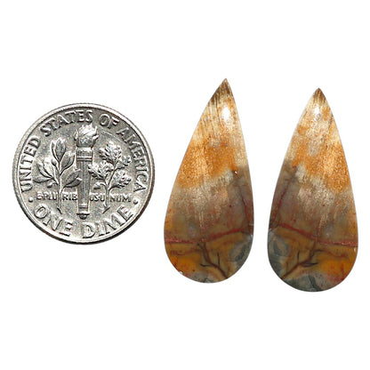 Natural Polygram Jasper 11.3x25.5x4.5 mm Pear Shape Polished Gemstone LS99-010448