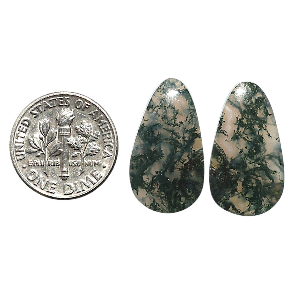 Natural Moss Agate 12.5x22.1x4 mm Fancy Shape Polished Gemstone LS99-010449