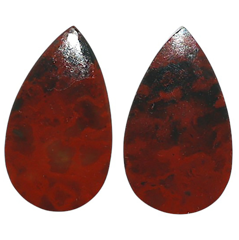 Natural Blood Stone 11x19.2x3.7 mm Pear Shape Polished Gemstone LS99-010450