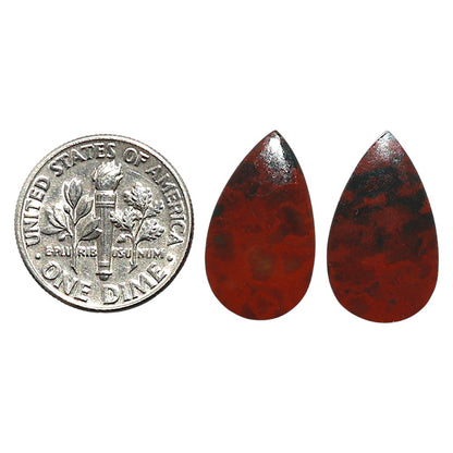 Natural Blood Stone 11x19.2x3.7 mm Pear Shape Polished Gemstone LS99-010450