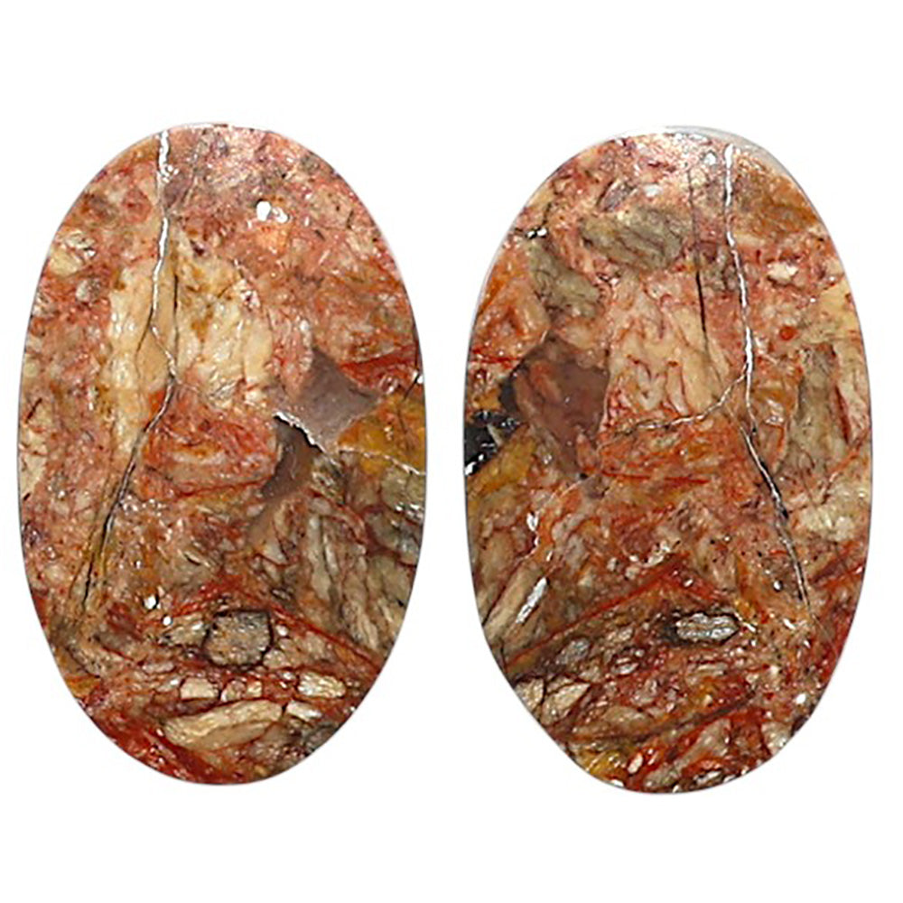 Natural Leopard Skin Jasper 13.7x21.85x4 mm Oval Shape Polished Gemstone LS99-010452