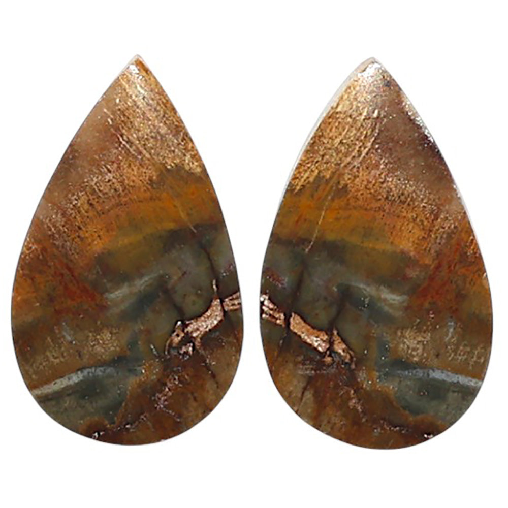 Natural Polygram Jasper 12x19.8x3.5 mm Pear Shape Polished Gemstone LS99-010459