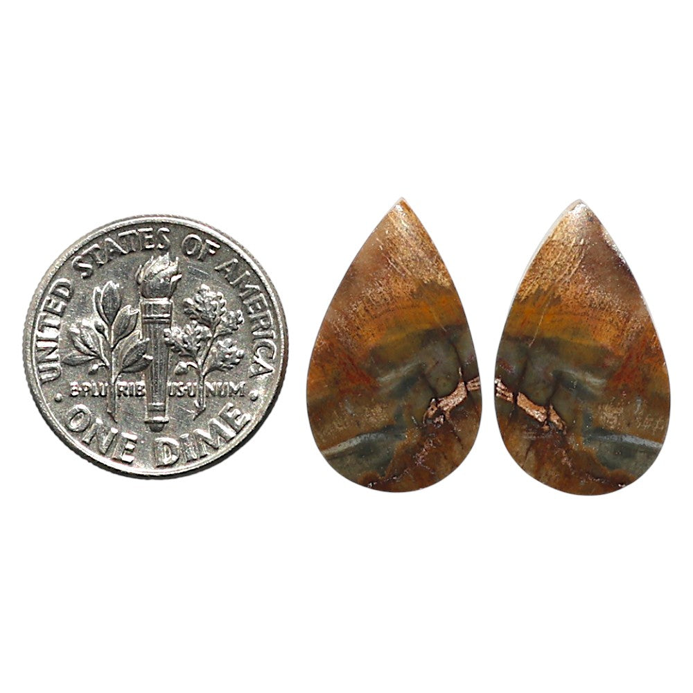 Natural Polygram Jasper 12x19.8x3.5 mm Pear Shape Polished Gemstone LS99-010459