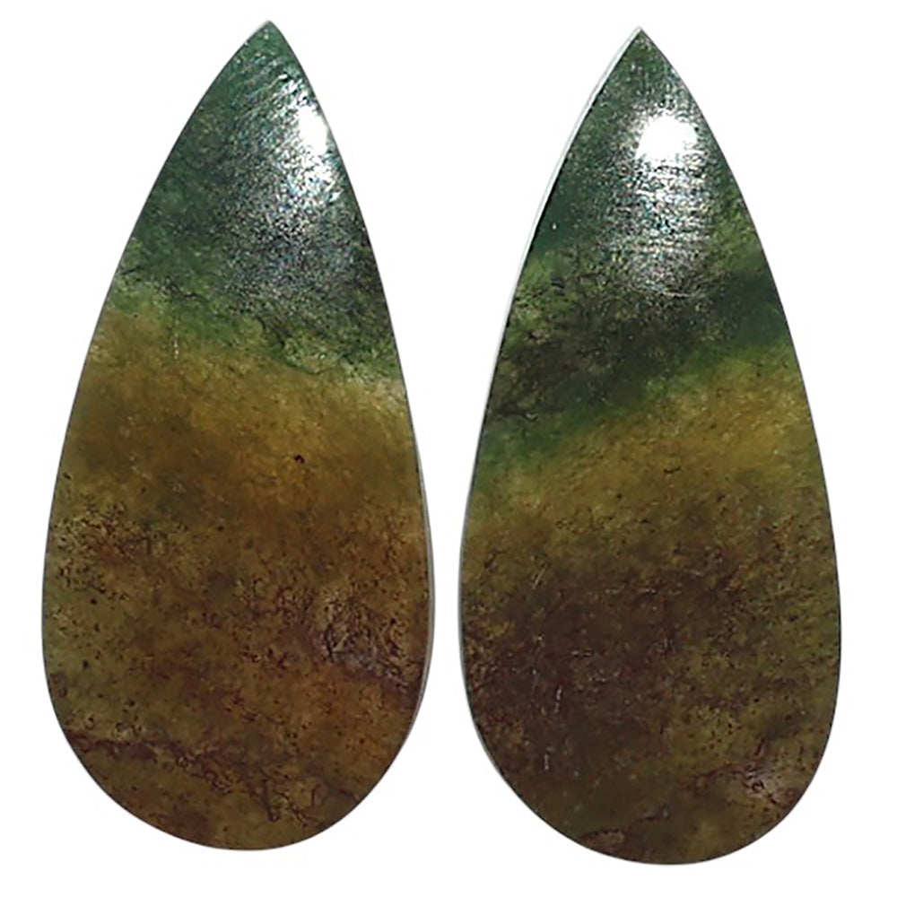 Natural Texas Moss Agate 12.8x27.2x4 mm Pear Shape Polished Gemstone LS99-010462