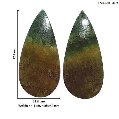 Natural Texas Moss Agate 12.8x27.2x4 mm Pear Shape Polished Gemstone LS99-010462