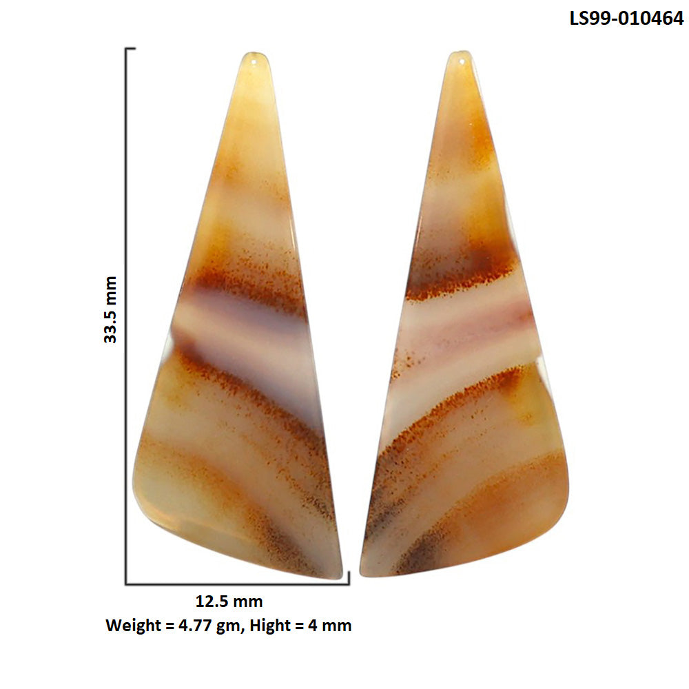 Natural Montana Agate 12.5x33.5x4 mm Fancy Shape Polished Gemstone LS99-010464