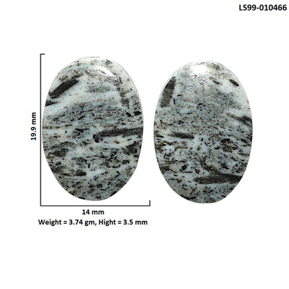 Natural Hornblende 14x19.9x3.5 mm Oval Shape Polished Gemstone LS99-010466