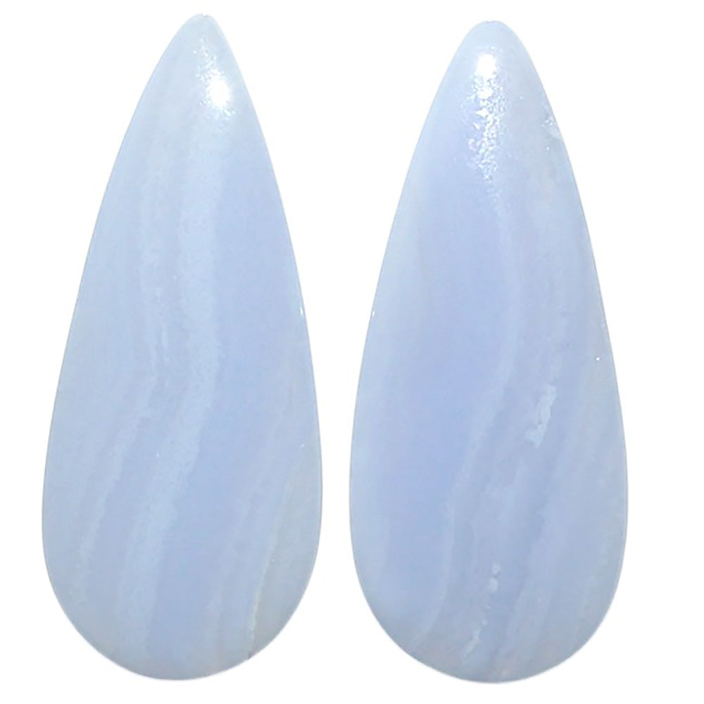 Natural Blue Lace Agate 11.1x26.5x4.5 mm Pear Shape Polished Gemstone LS99-010467