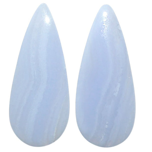 Natural Blue Lace Agate 11.1x26.5x4.5 mm Pear Shape Polished Gemstone LS99-010467