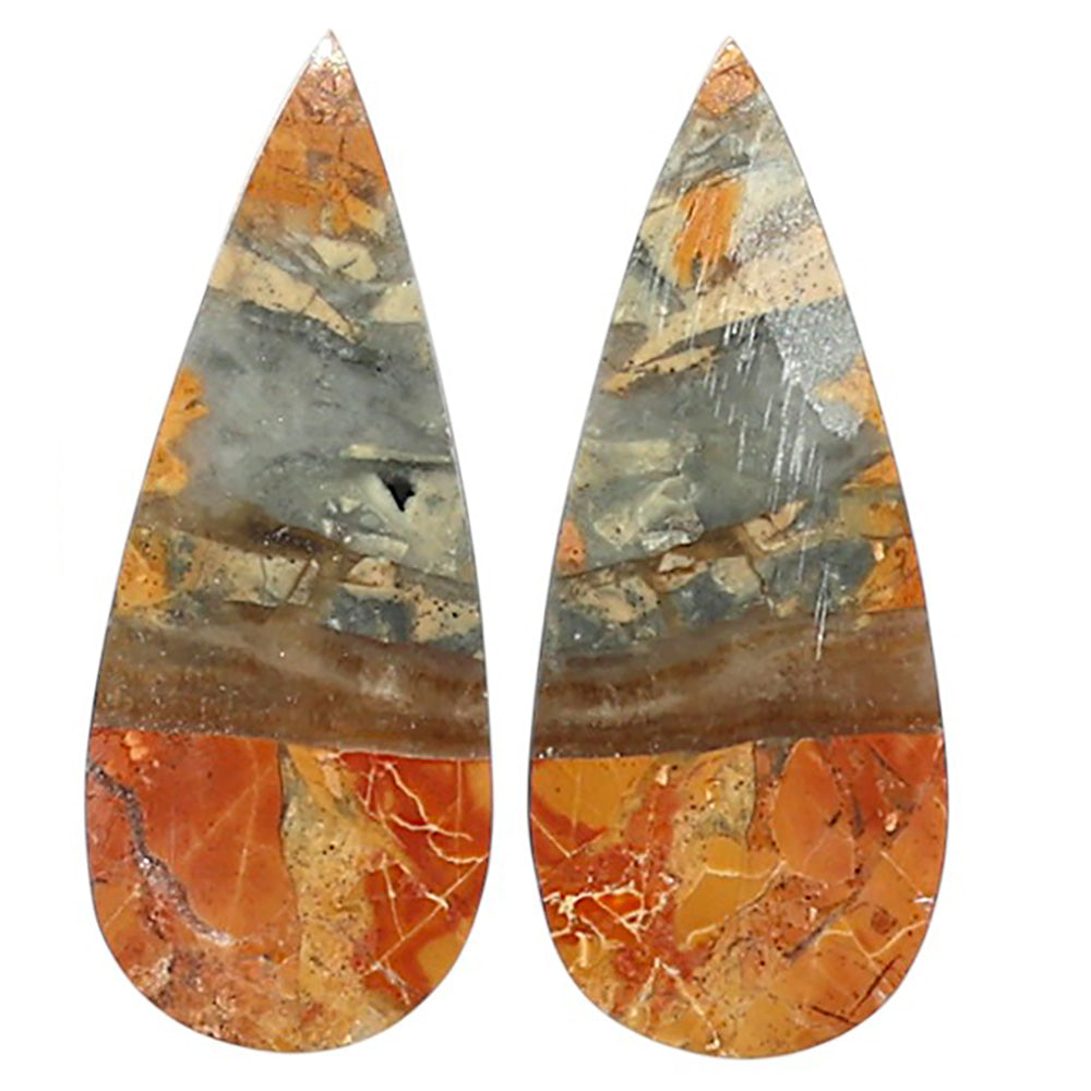 Natural Maligano Jasper 10.8x26.1x3.5 mm Pear Shape Polished Gemstone LS99-010470