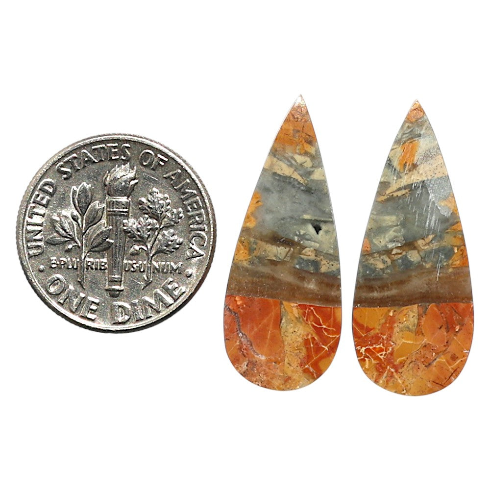 Natural Maligano Jasper 10.8x26.1x3.5 mm Pear Shape Polished Gemstone LS99-010470