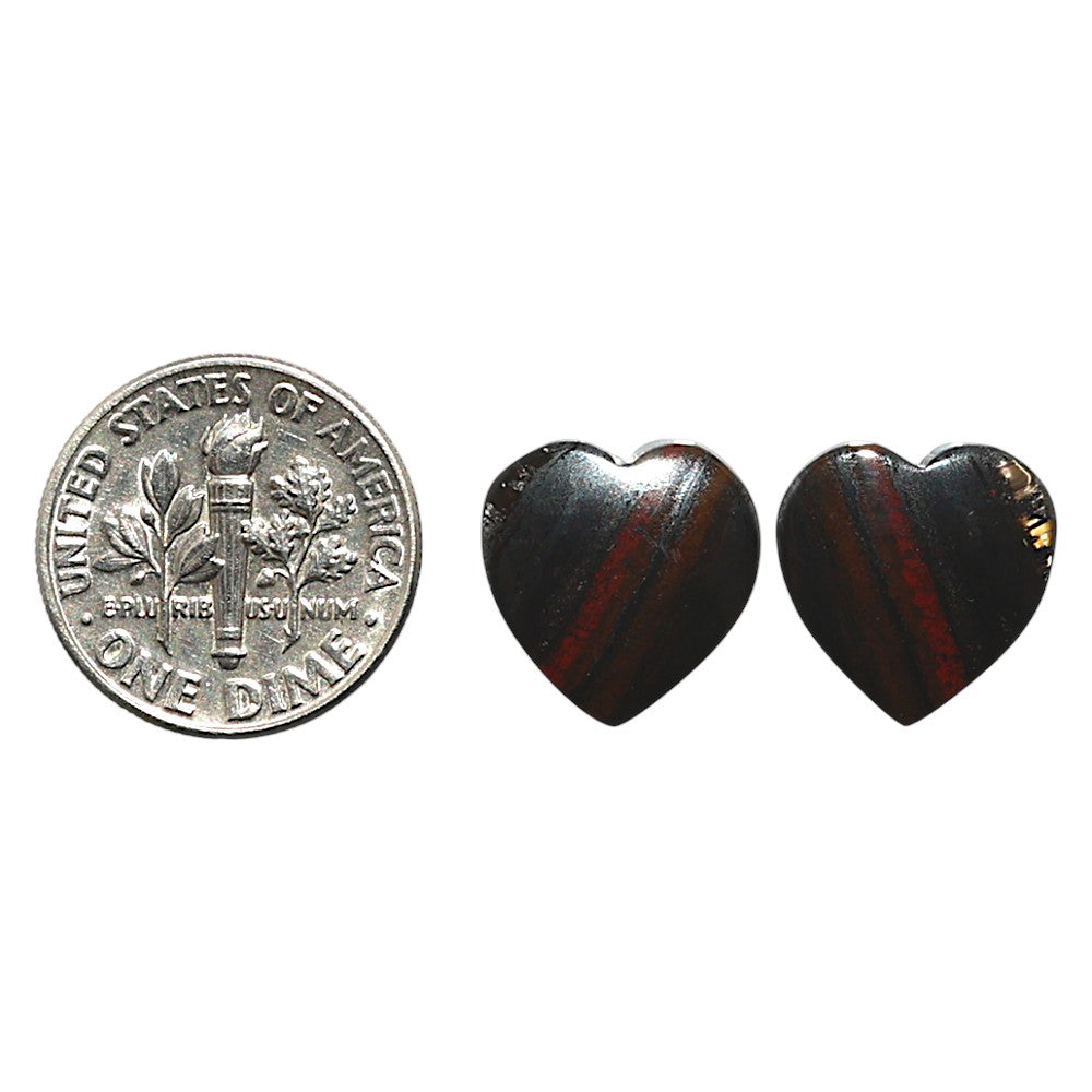 Natural Iron Tiger Eye 13.2x13.2x3 mm Heart Shape Polished Gemstone LS99-010480
