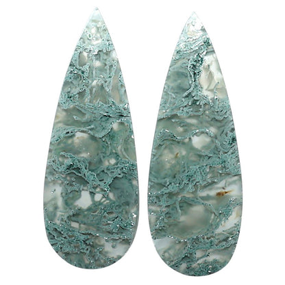 Natural Horse Canyon Moss Agate 12x33x4.5 mm Pear Shape Polished Gemstone LS99-010484