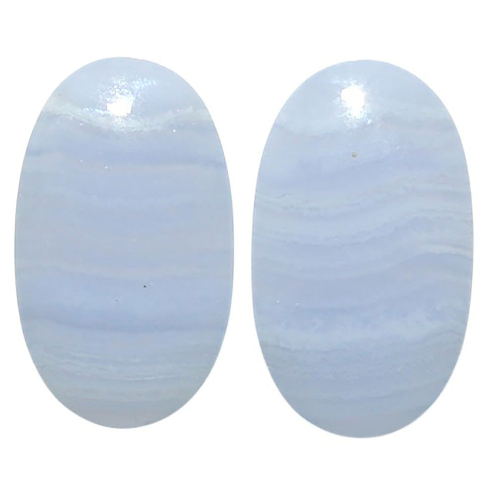 Natural Blue Lace Agate 13x22x4.5 mm Oval Shape Polished Gemstone LS99-010485