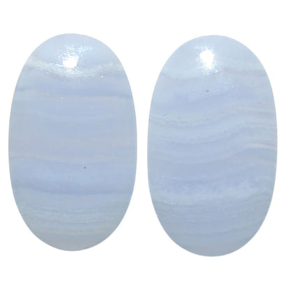 Natural Blue Lace Agate 13x22x4.5 mm Oval Shape Polished Gemstone LS99-010485