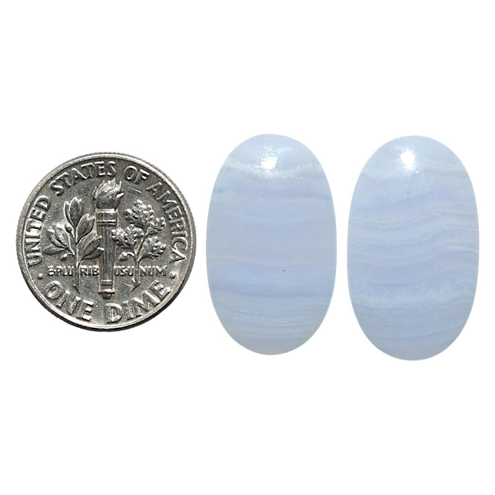 Natural Blue Lace Agate 13x22x4.5 mm Oval Shape Polished Gemstone LS99-010485